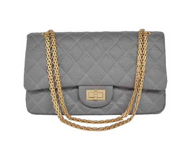 AAA Buy Chanel A28668 Grey Glazed Crackled Leather Classic Falp Bag Replica